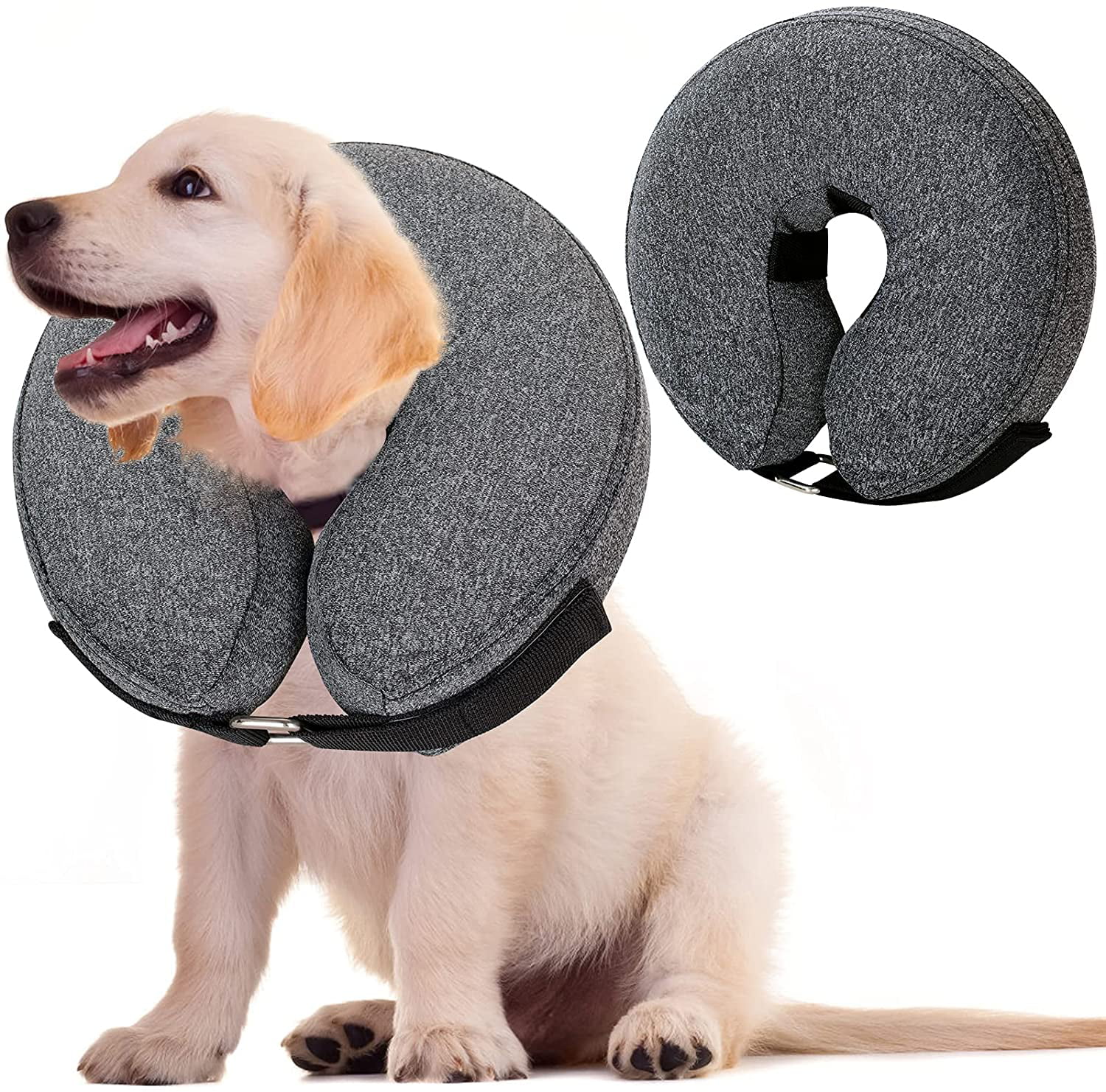 Wounds and Rashes MIDOG Pet Inflatable Collar for After Surgery,Soft Protective Recovery Collar Large Dog Cone for Dogs to Prevent from Touching Stitches 