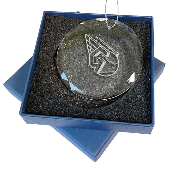 Cleveland Guardians 3.25'' Laser Engraved Glass Ornament