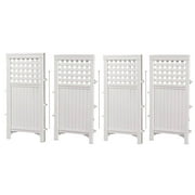 Suncast FS4423D Outdoor Patio 4 Panel Screen Enclosure Gated Fence, Plastic, White, 44 in H x 24 in D