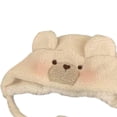 thumbnail image 3 of Gorro de oso, ligero, suave y cómodo, versátil, con dibujos animados, para el frío, ideal como accesorio. Blanco, 3 of 9