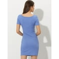 thumbnail image 4 of DARING DIVA Bodycon Slim Fit Casual Knitted Mini Dress S Light Blue, 4 of 6