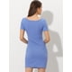 thumbnail image 4 of Mini Vestido Informal de Punto Ajustado con Escote para Mujer Vestido Ceñido Elegante Azul claro S, 4 of 5
