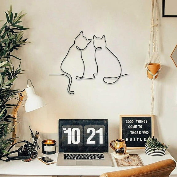 Metal Cat-Wall Decor,Cat-Wall Art,Metal Wall Art ,Minimalist Room & Living Room Wall Decor