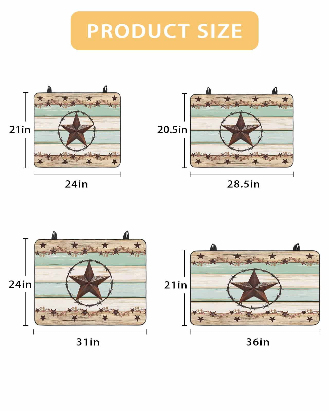 nqOlkjepod Large Induction Cooktop Protector Mat 36"x21", Western Texas Star Green Stove Top Covers for Electric Stove, Farmhouse Brown Country Vintage Stove Burner Cover Mats, Glass Top Stove Cover