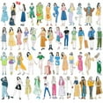thumbnail image 2 of Wrapables Fashion Women People Vinyl Stickers for Scrapbooking, Journaling, Water Bottles, 100pcs, Fashion Girls, 2 of 9