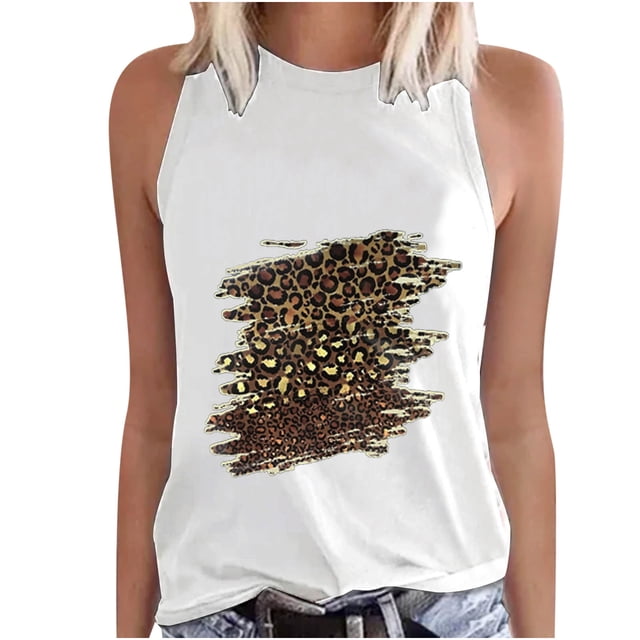 Tops casuales sexy de verano sin mangas para mujer Tops de chaleco sin mangas con estampado regular Fridja gh2659