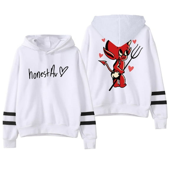 Honestav Merch Hoodie Unisex Pocketless Double-bar Sleeve Sweatshirt Stylish Casual Pullover