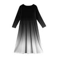 thumbnail image 4 of Abcomgle Girls Maxi Dresses 10-12 Casual A-Line Long Sleeve Maxi Dress Gradient Sundresses Crew Neck Swing Dresses with Pockets,Black, 4 of 5