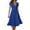Blue, variant on Charmgo Summer Dresses for Women, 2024 Women Casual Elegant Solid Color V Neck Short Sleeve Floral Dress Midi Dresses for Women, Sundresses for Women 2024 Blue L