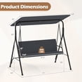 thumbnail image 3 of Gymax Balançoire de Patio Extérieure à 3 Places avec Accoudoirs, Auvent Inclinable Réglable et Support, Gris, 3 of 10