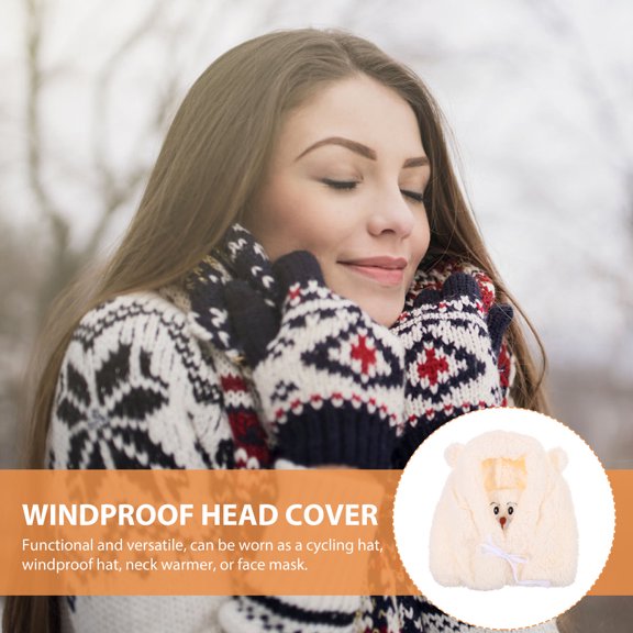 YOSADIER Cotton Beige Facial Hood Windproof for Winter Outdoor Activities