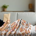 thumbnail image 3 of Nature Art Soft Flannel Fleece Blanket, Tree Swirl and Falling Leaves in Autumn Themed Image Tangerine Tone Leaves, Cozy Plush for Indoor and Outdoor Use, 50" x 70", Orange and Black, by Ambesonne, 3 of 5