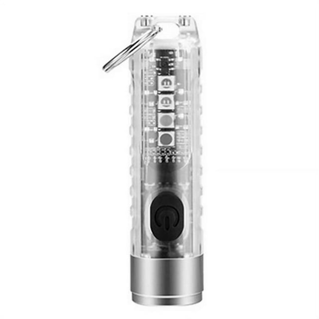 Mini Flashlight Keychain Flashlight High Brightness IP66 Waterproof Rechargeable One-Key Start Wide Application USB Charging LED Torchlight Emergency Lamp Camping Supplies