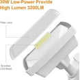 thumbnail image 2 of LEPOWER Lumières de Sécurité LED 30W Capteur de Mouvement Extérieur, 3200LM 5500K Lumière de Sécurité de Mouvement, IP65 Étanche, Détecteur de Mouvement à 2 Têtes pour Garage, Cour, Porche, 2 of 8