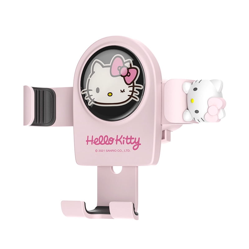 2024 HOT TOP Sanrio Hello Kitty Kawaii Car Mobile Phone Bracket Air Vent Navigation Rack Outlet Wireless Charger Support Fixed Universal Gift