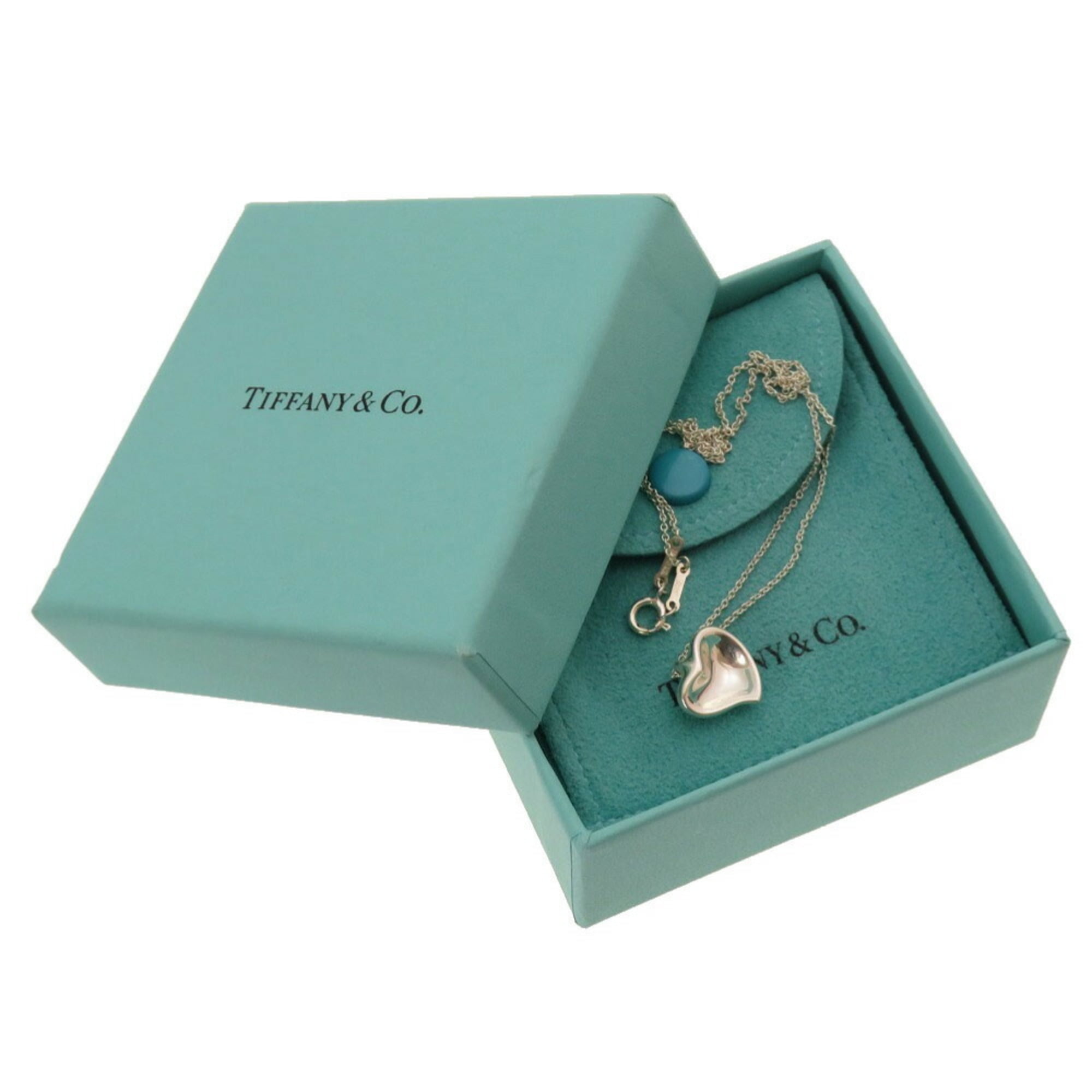 Pre-Owned Tiffany Elsa Peretti Curved Heart Necklace Silver 925