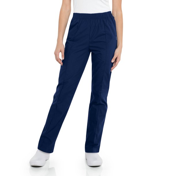 Landau Essentials Relaxed Fit 2Pocket Elastic Scrub Pants for Women