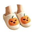 thumbnail image 3 of Shadoumai Halloween Slippers for Women Men Fall Preppy Cute Slippers Retro Plush Warm Fluffy Footwear, 3 of 8