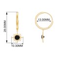 thumbnail image 4 of Rosec Jewels 1.25 CT Bezel Set Black Diamond Sunburst Drop Hoop Earrings, 14K Yellow Gold, 4 of 7