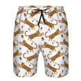 thumbnail image 4 of Yiaed Leopard Print Print Men's Swim Trunks with Lining Quick Dry Sports Shorts Beach Shorts Boardshorts-Small, 4 of 5
