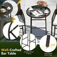 thumbnail image 6 of Costway 3 Piece Wicker Patio Bar Set with 2 Seat Cushions Glass Tabletop for Backyard, 6 of 10