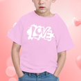 thumbnail image 4 of Yindaity Girls Boys Summer Tops Trendy Short Sleeve T-Shirt Casual Crew Neck Daily Shirt for Kids Toddler Children Cute Graphic Print Tee Blouse (Pink,4-5 Years), 4 of 6