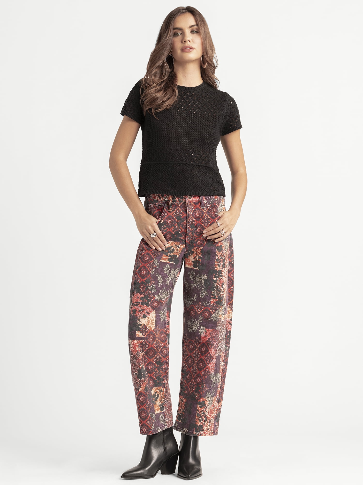 Jessica Simpson Women's and Women's Plus Myrtle Barrel Leg Jeans, Sizes 2-24W