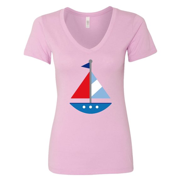 Inktastic Sailboat Cute Women's V-Neck T-Shirt
