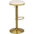 thumbnail image 1 of Meridian Furniture Tabouret Réglable en Similicuir Blanc Bordé, 1 of 2