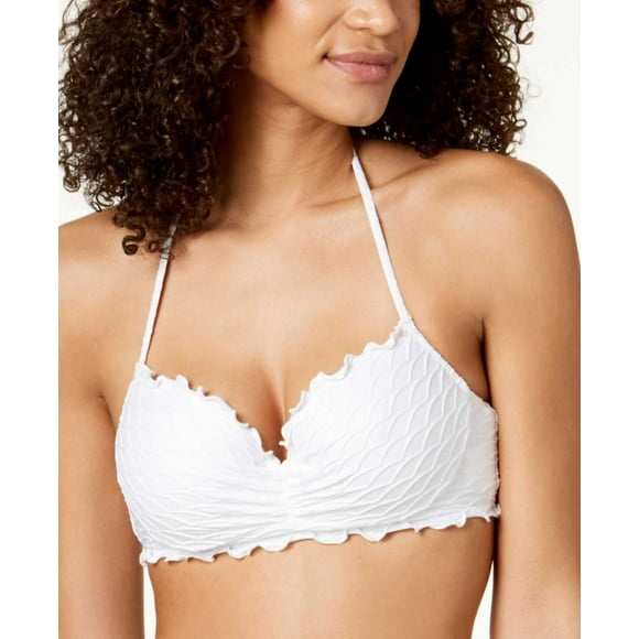 Sundazed Women's Nixie Underwire Bra-Sized Halter Top Available in D-Cup Swimsuit, White, 34D
