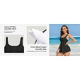 thumbnail image 2 of Charmo Tummy Control Scalloped Square Neck Padded Black Bikini & Tankini Top (Women's XL), 2 of 4