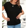 thumbnail image 4 of PRETTYGARDEN Womens Spring Tops Summer Shirts Crochet Cap Sleeve Sweater Pullover Cute Crew Neck Beach Cover Ups, 4 of 9
