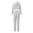 thumbnail image 4 of clear Usmixi 3 Piece Sets for Women Sports Tracksuits Set for Women Drawstring Cropped Hoodies Tank Tops and Jogger Pant Outfits Sets Casual Solid Pocket Sweatsuits Lounge Set Holiday, 4 of 5
