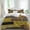 Mustard, Chocolate, Tan, Black, variant on Animal Fur Print Set of 4 Bedding Quilt Covers, Green Giraffe Zebra Striped Abstract 4-Piece Bed Sheet Set with Extra Soft Bed Sheets Quilt Cover Pillowcase, Full