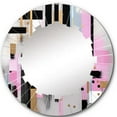 thumbnail image 2 of DESIGN ART Designart "Pink Gold Bold Stripes" Cubism Modern Wall Mirror 24in.x24in., 2 of 4