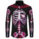 thumbnail image 1 of Camisa con botones de esqueleto con estampado 3D divertido para hombre ropa de carnaval Halloween cosplay camisetas de manga larga camisetas unisex de calle, 1 of 6