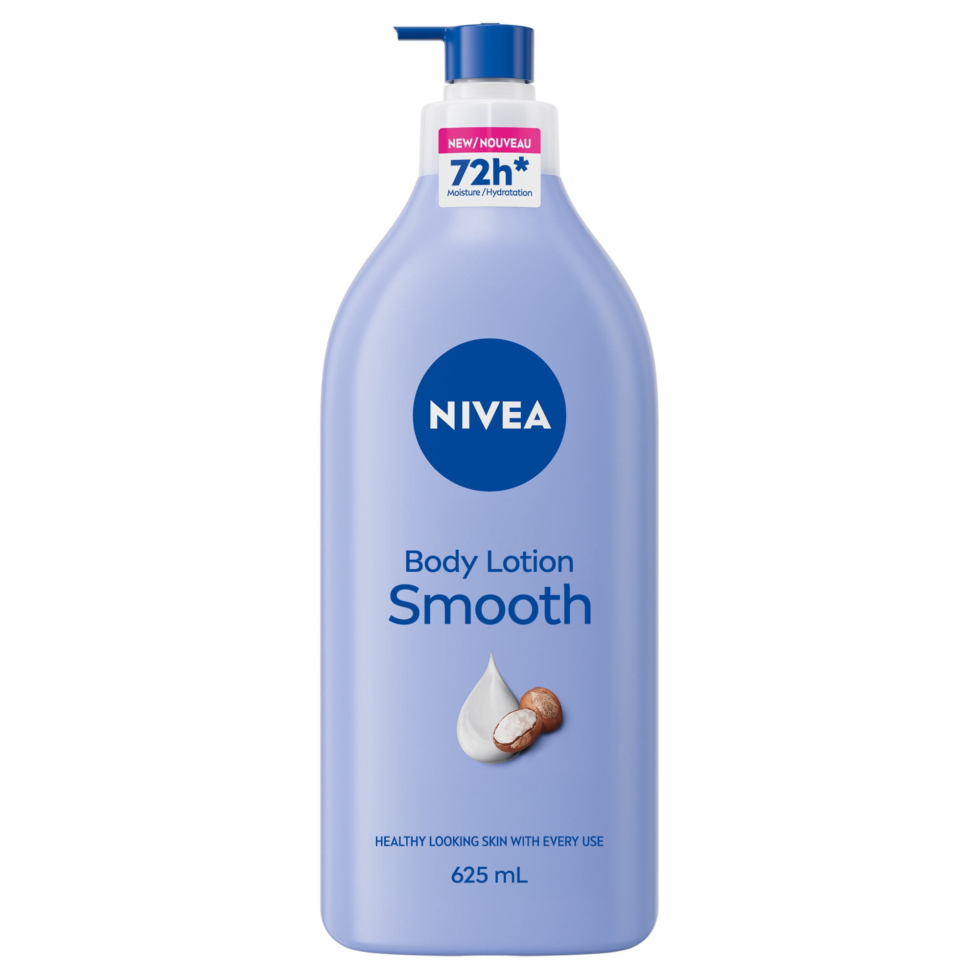 Lotion corporelle hydratante douceur 72 heures NIVEA pour peaux sèches avec acide hyaluronique, 625 ml 625 ml