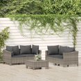 thumbnail image 1 of vidaXL 5 Piece Garden Lounge Set with Cushions Grey Poly Rattan, 1 of 5