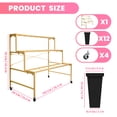 thumbnail image 3 of Heavy-Duty Metal 3-Layer Gold Shelf, 12 Black Buckets, Rolling Wheels, for Warehouses Factories Commercial​, 3 of 8