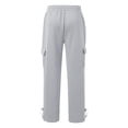 thumbnail image 5 of ManxiVoo Womens Casual Elastic Waist Sport Pants with Side Pockets Loose Fit Long Trousers Comfortable Daily Wear XL Size Grey, 5 of 5