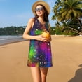 thumbnail image 3 of Kdxio Robe d'Été Sans Manches Imprimée pour Femmes, Décontractée, Ample, avec Poche, 3 of 7