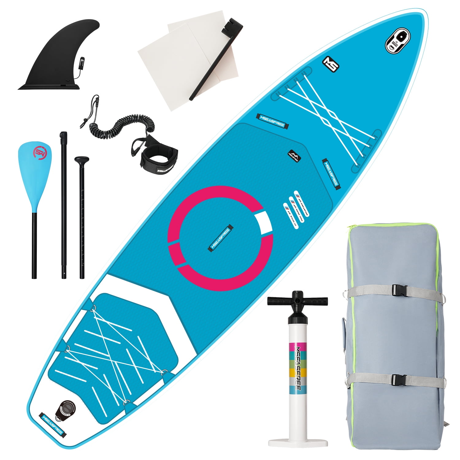 Kadyn Inflatable Stand Up Paddle Board with1 Fin, 1 Banner, 1 Paddle, 1 Pump, 1 Safety leash and 1 Backpack, Stand-Up Paddleboards for Beginners, Blue Kadyn Inflatable Stand Up Paddle Board with1 Fin, 1 Banner, 1 Paddle, 1 Pump, 1 Safety leash and 1 Backpack, Stand-Up Paddleboards for Beginners, Blue