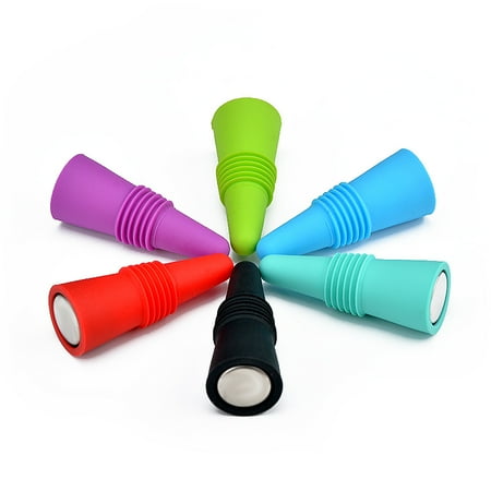 

Casewin Wine Stopper Beverage Bottle Sealer Soft Silicone Wine Bottle Stoppers Corks with Grip Top for Keeping Wine Champagne Fresh (6 pcs)