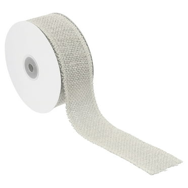 Uxcell 2 Inch Wide 10 Yards Burlap Ribbon, Natural Jute Fabric Crafts Roll Gift Wrapping White