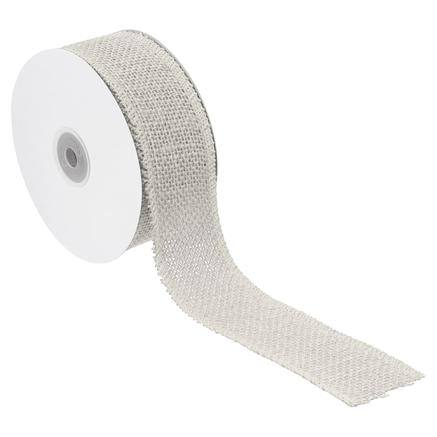 Uxcell Cinta de Yute de 2 Pulgadas de Ancho y 10 Yardas, Rollo de Tela Natural para Manualidades, Envoltura de Regalos Blanca