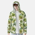thumbnail image 2 of Fotbe Green Hawaii Palms Chaqueta con Protección Solar UPF 50+ para Hombre y Mujer, Camisa con Capucha y Bolsillos-X-Large, 2 of 7