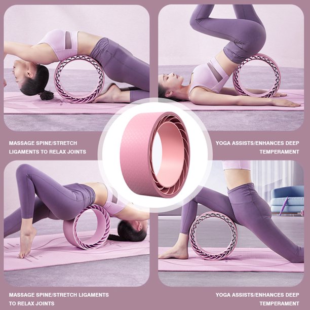 TPE PP Círculos de yoga Inodoro 3D Rodillo de yoga antideslizante para gimnasio en casa (Rosa)
