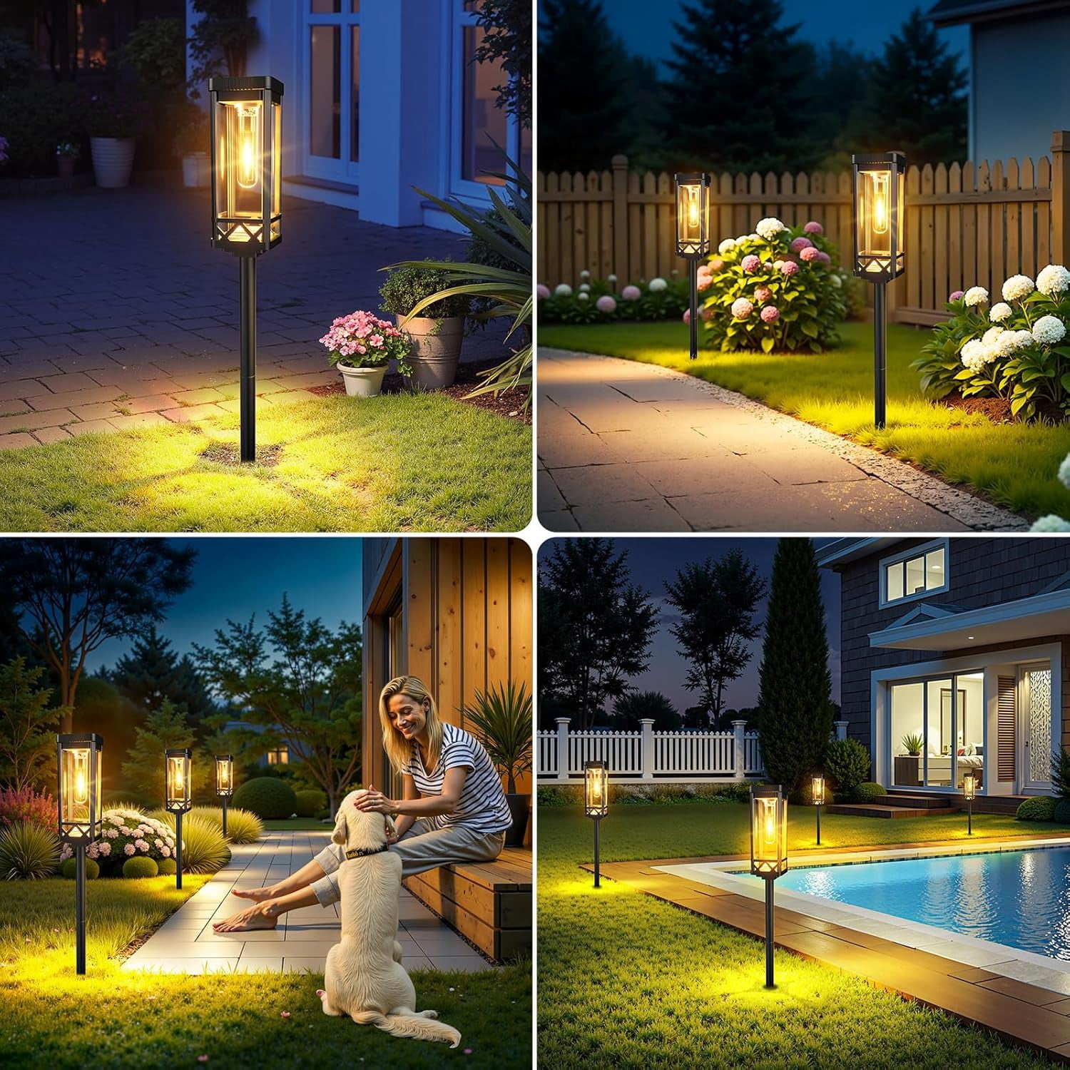 Solar Pathway Lights Outdoor, 8 Pack Upgraded Brighter Solar Garden Lights Solar Powered, Up To 15 Hours Outdoor Solar Lights for Yard Landscape Lighting Path Walkway Driveway Sidewalk