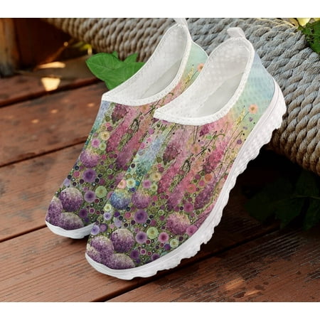 

Woman Flats Casual Shoes For Women Loafers Cute Flowers Oil Painting Mesh Outdoor Ladies Sneakers Slip on Shoes Flat Footwear