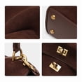 thumbnail image 5 of Genuine Leather Hobo Bag, Women's Suede Flap Underarm Shoulder Crossbody Purse, 5 of 8